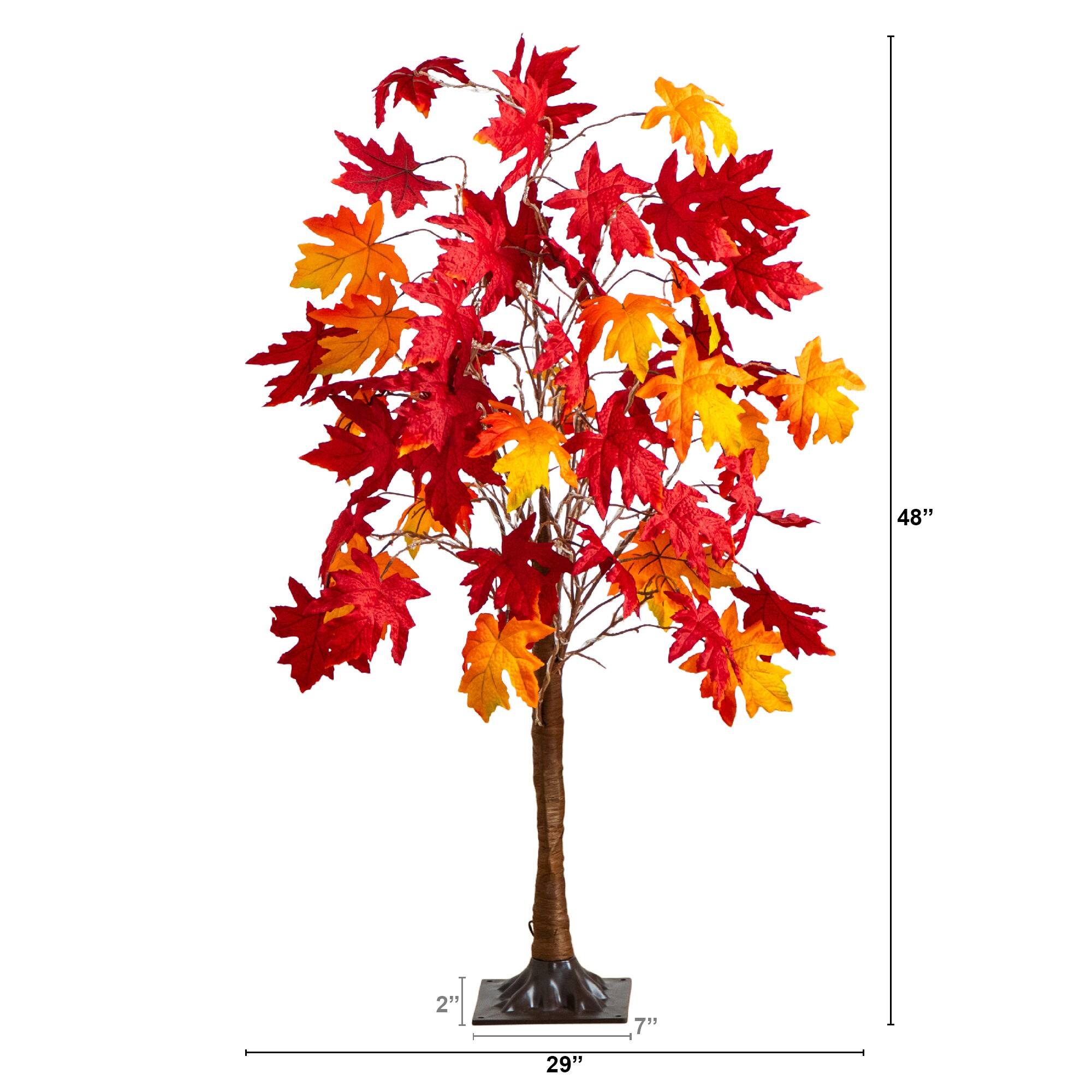 4ft. Pre-Lit Autumn Weeping Maple Artificial Fall Tree with 180 Warm White LED Lights